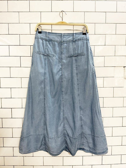 nümph full button denim maxi skirt - good market thrift store