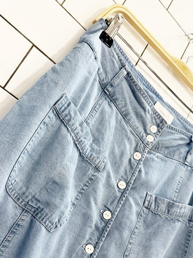 nümph full button denim maxi skirt - good market thrift store