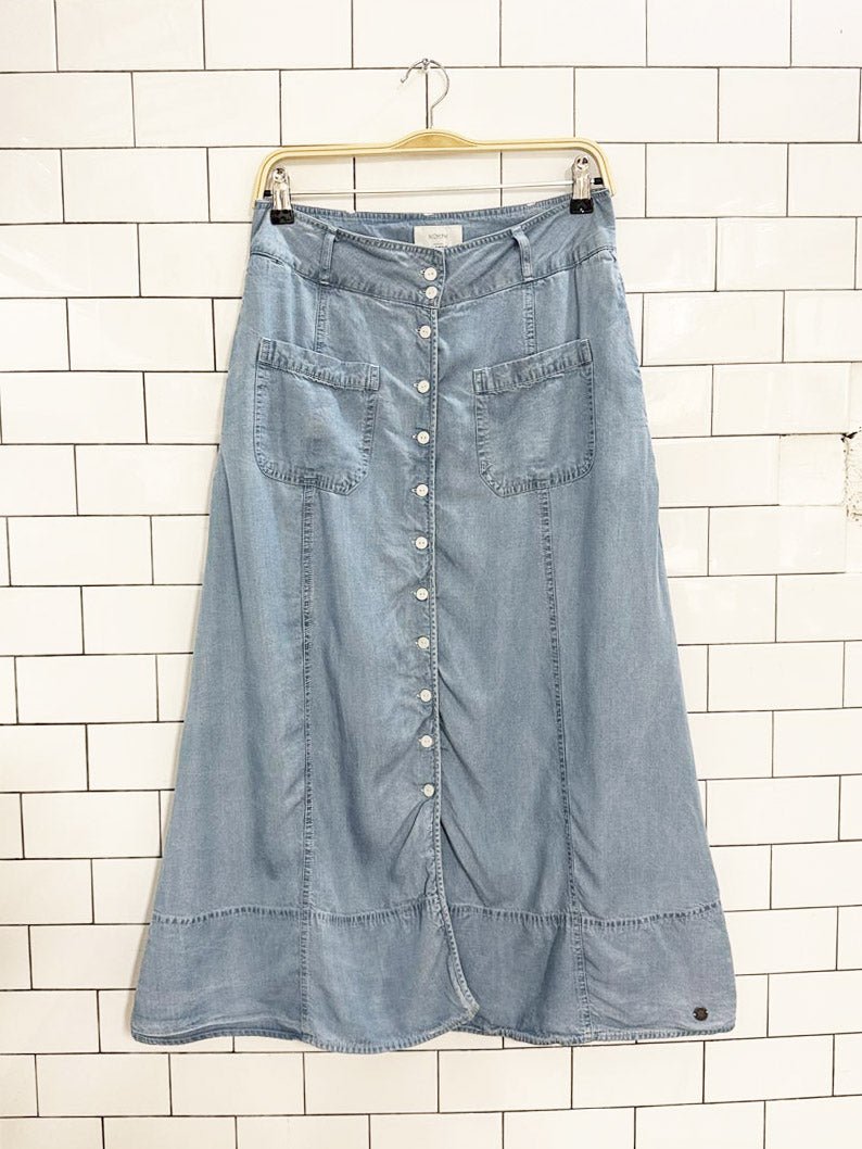 nümph full button denim maxi skirt - good market thrift store