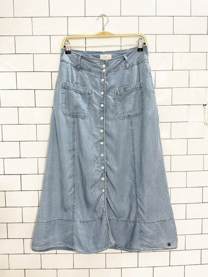 nümph full button denim maxi skirt - good market thrift store