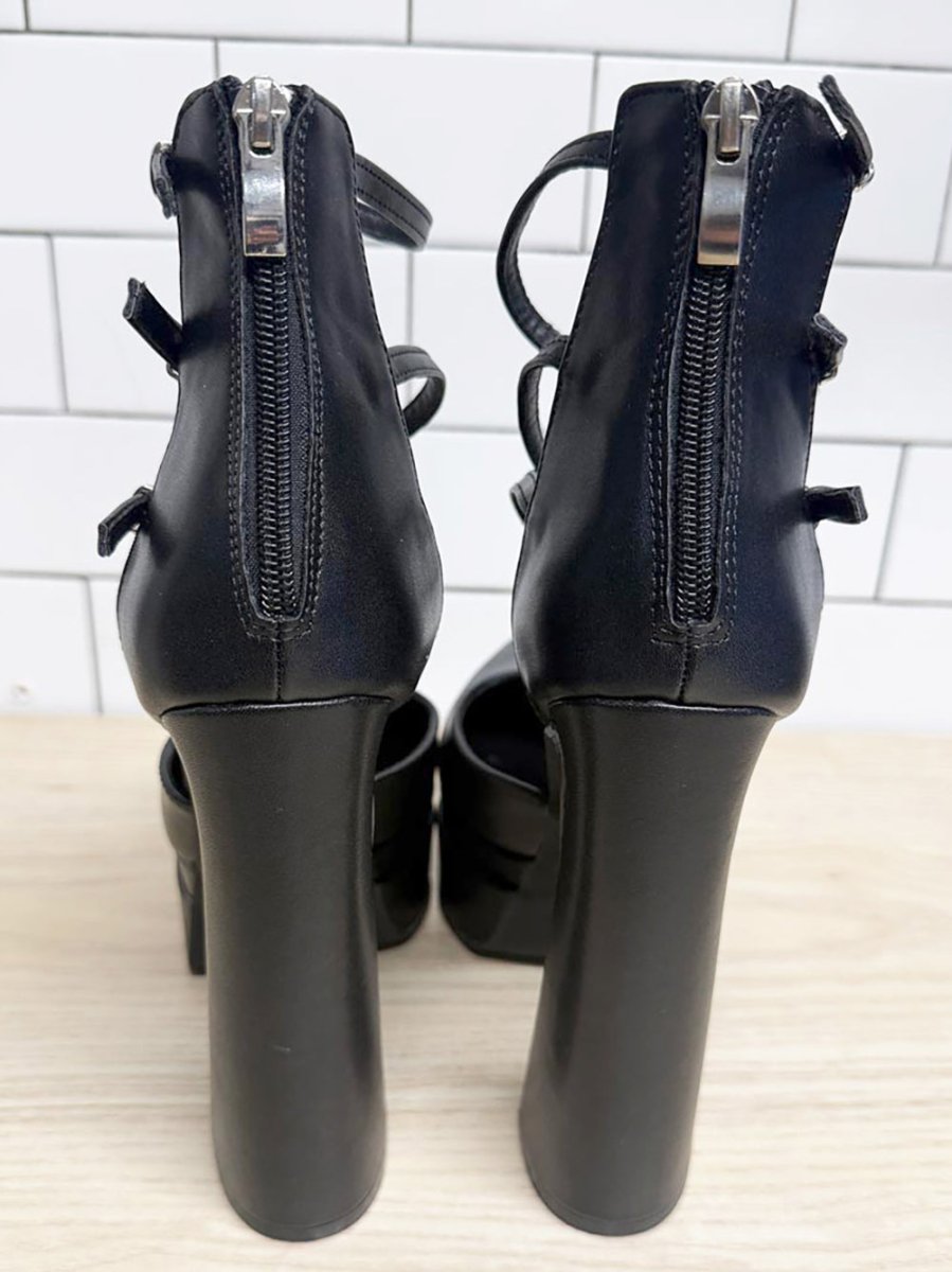 nwot sugerpunk platform three strap heels - good market thrift store