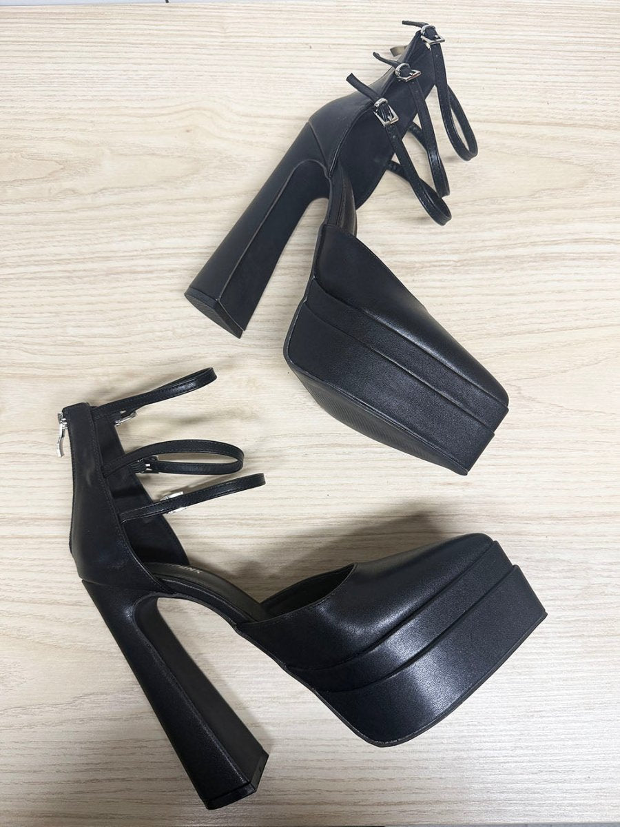 nwot sugerpunk platform three strap heels - good market thrift store