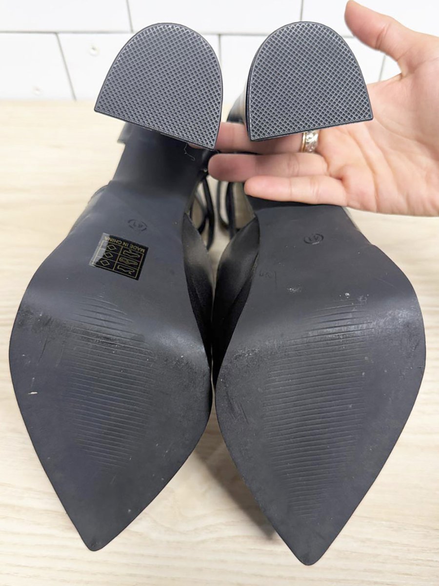 nwot sugerpunk platform three strap heels - good market thrift store