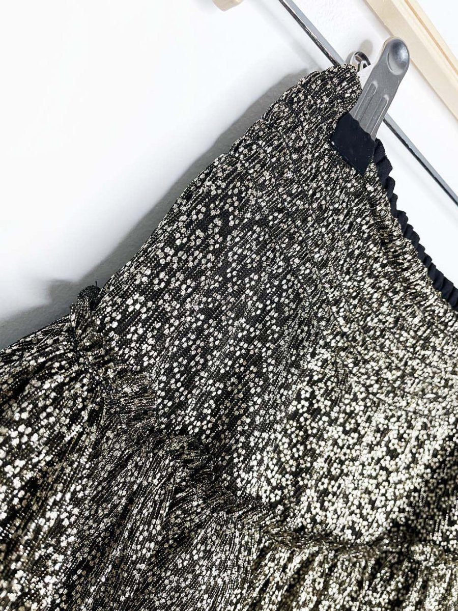 nwt 1state gold metallic ruffle mini skirt - good market thrift store