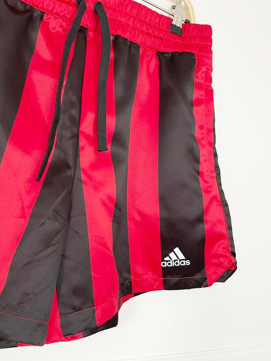 nwt adidas xpress satin striped sporty prep athletic shorts - good market thrift store