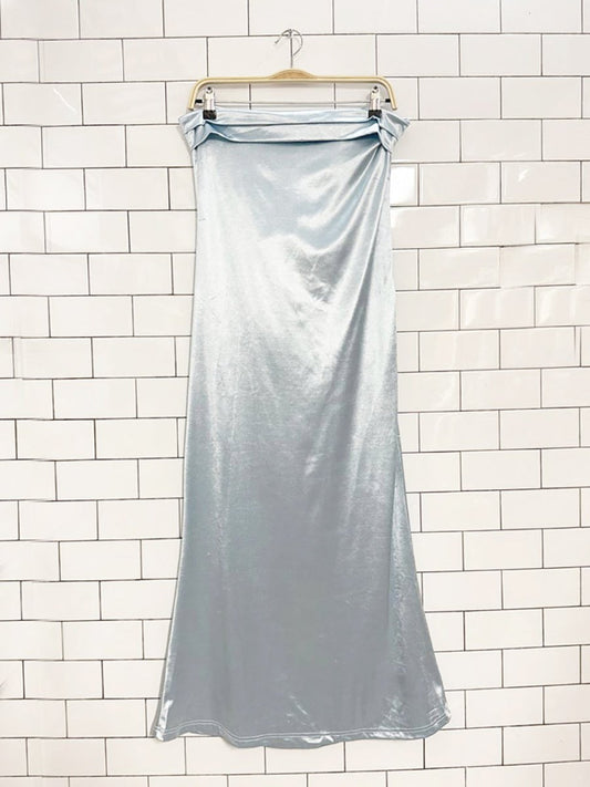 nwt caracilia satin strapless open back midi maxi dress - good market thrift store