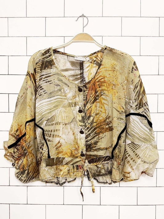 nwt caty lesca paris batwing puff sleeve sheer blouse - good market thrift store