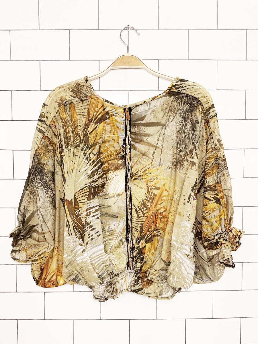 nwt caty lesca paris batwing puff sleeve sheer blouse - good market thrift store