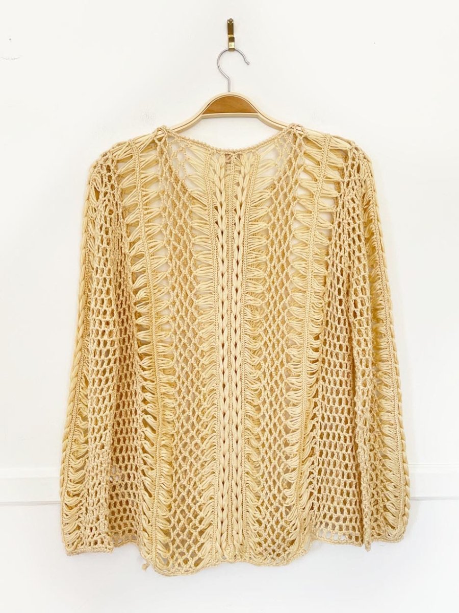 nwt chico's crochet knit long sleeve top - good market thrift store