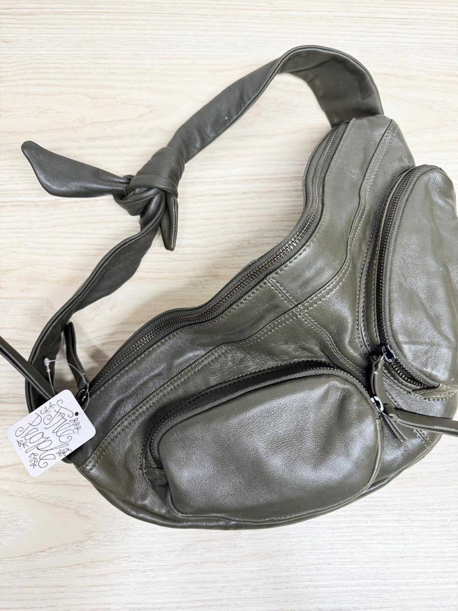 nwt free people butter leather sling banana bag | lambskin - good market thrift store