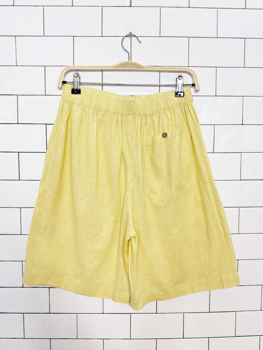 nwt free people linen-blend high rise trouser shorts - good market thrift store