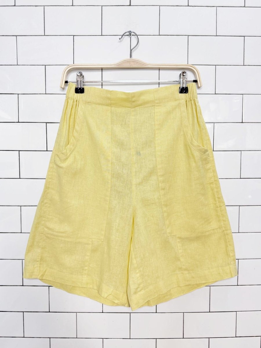 nwt free people linen-blend high rise trouser shorts - good market thrift store