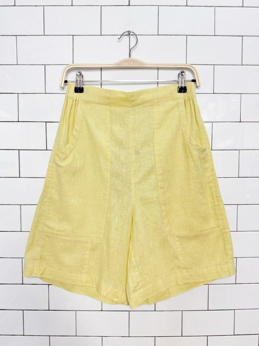 nwt free people linen-blend high rise trouser shorts - good market thrift store