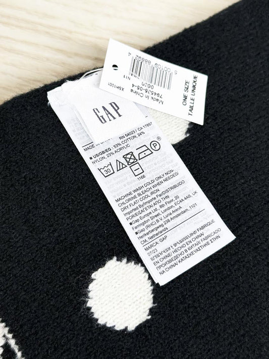 nwt gap polka dot two - tone knit scarf - good market thrift store