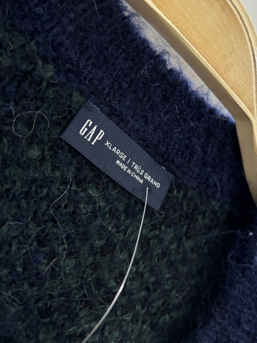nwt gap wool - alpaca plaid oversized knit sweater - good market thrift store