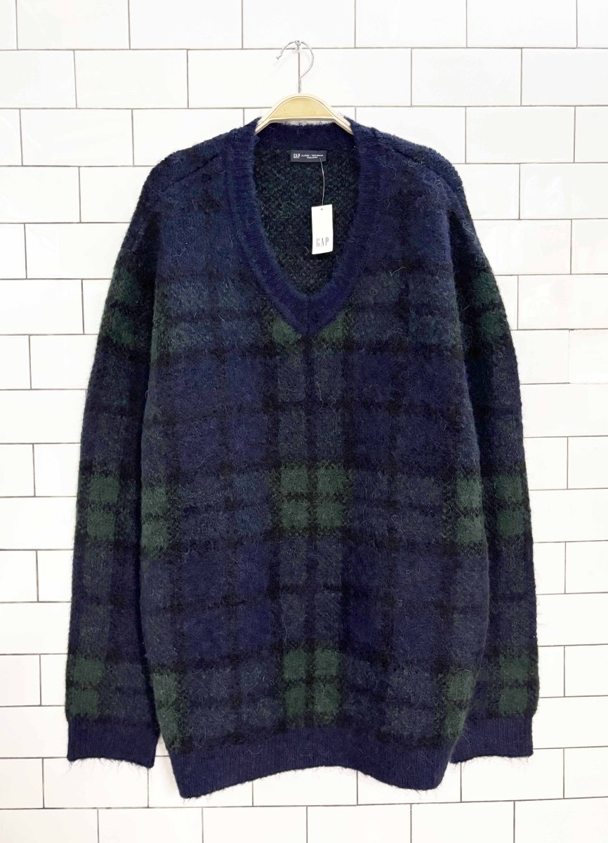 nwt gap wool - alpaca plaid oversized knit sweater - good market thrift store