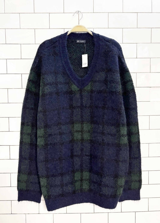 nwt gap wool - alpaca plaid oversized knit sweater - good market thrift store