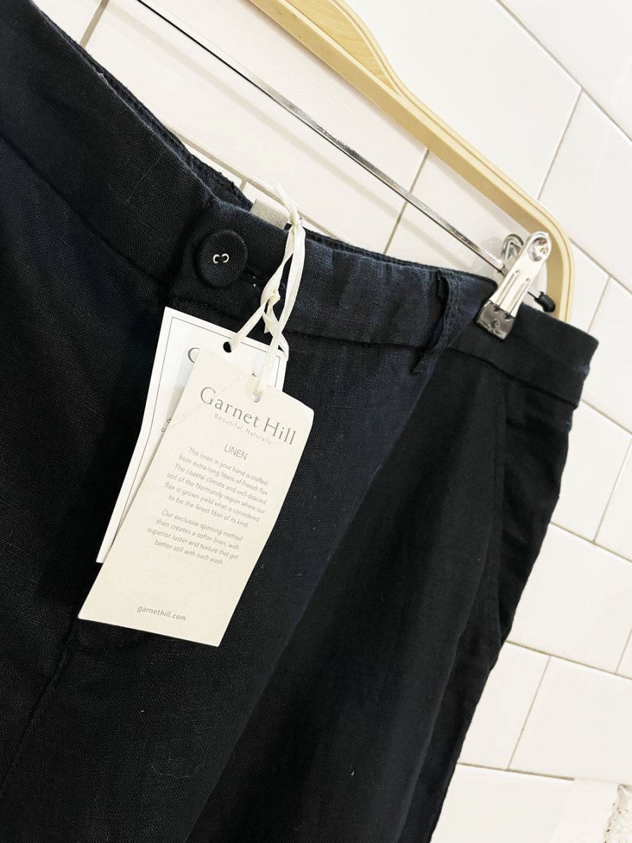nwt garnet hill 100% linen wide leg flat front pant - good market thrift store