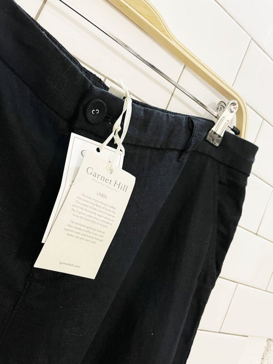 nwt garnet hill 100% linen wide leg flat front pant - good market thrift store
