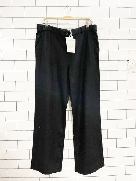 nwt garnet hill 100% linen wide leg flat front pant - good market thrift store