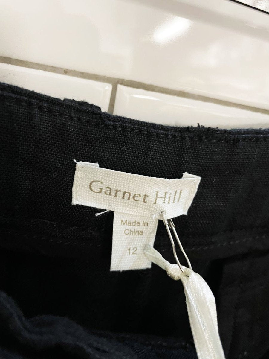 nwt garnet hill 100% linen wide leg flat front pant - good market thrift store