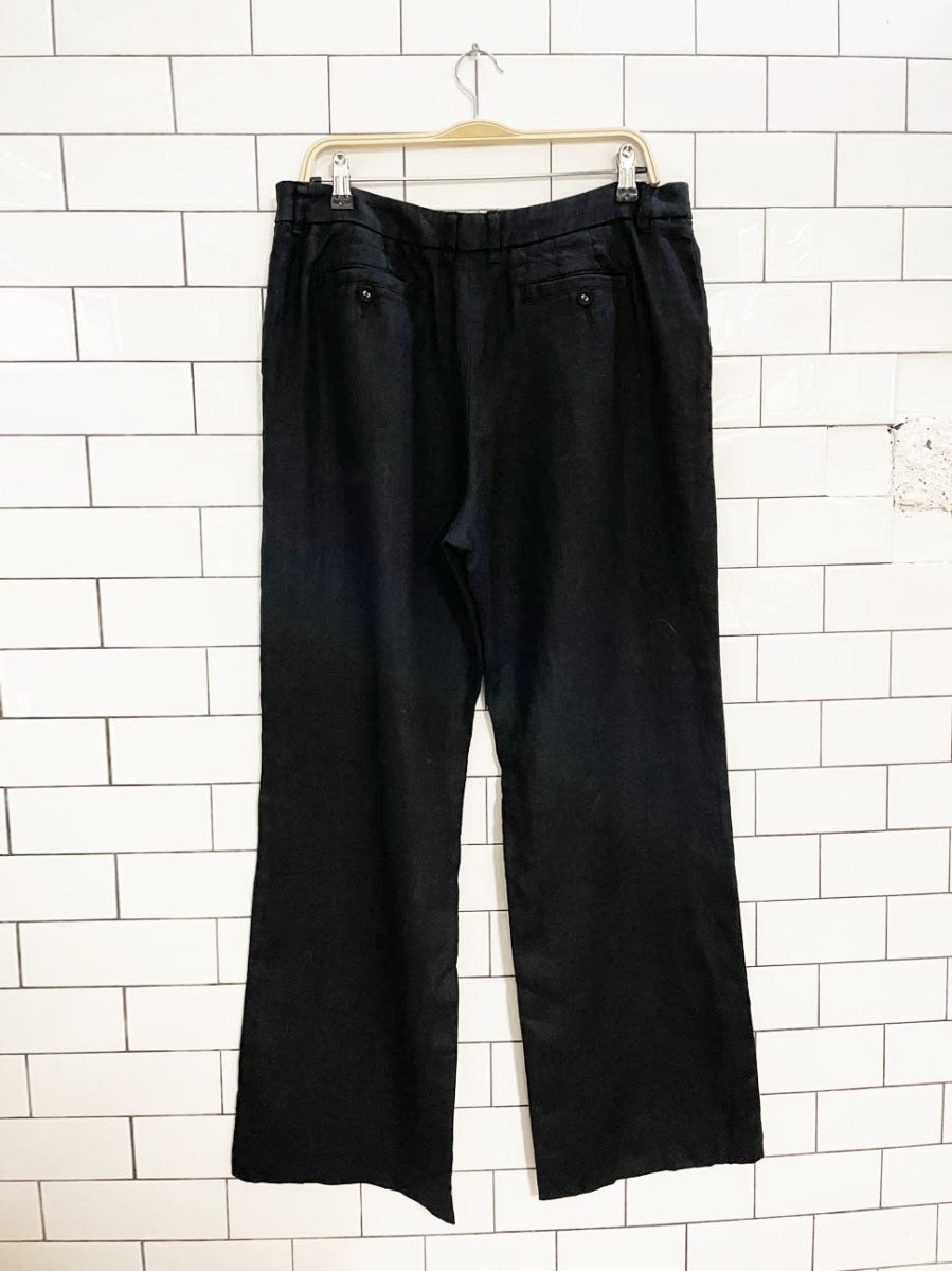 nwt garnet hill 100% linen wide leg flat front pant - good market thrift store