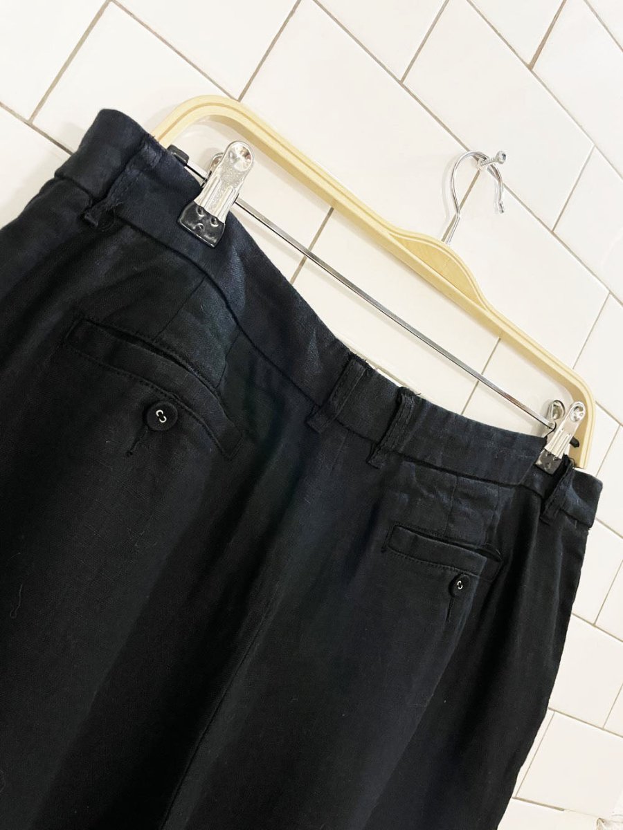 nwt garnet hill 100% linen wide leg flat front pant - good market thrift store