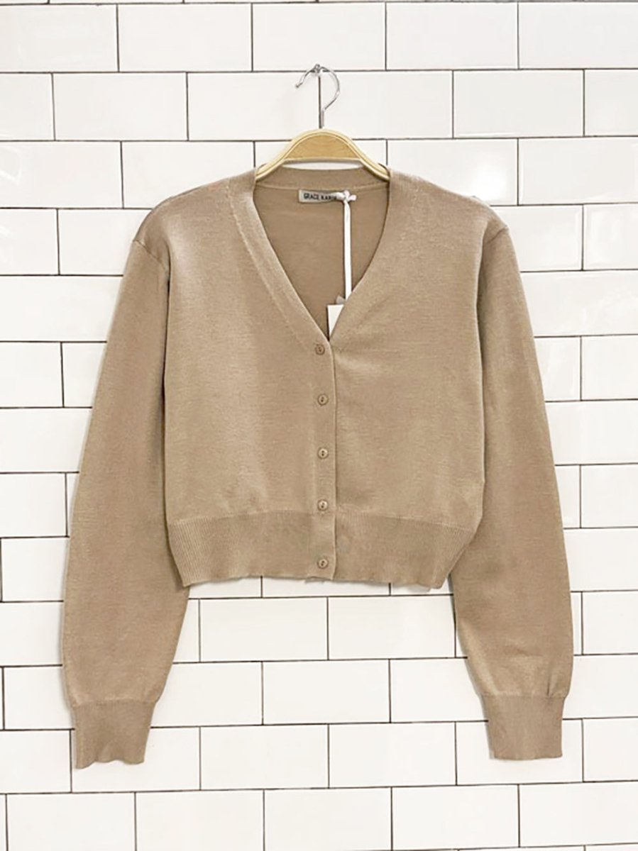 nwt grace karin full button knit cardigan - good market thrift store