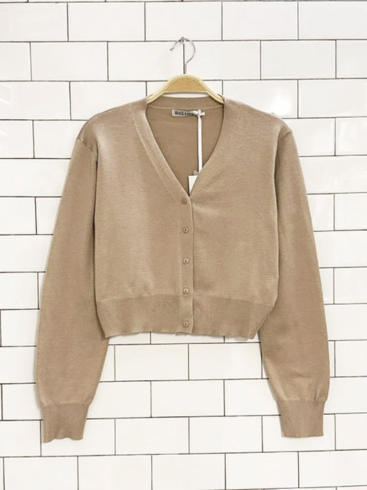 nwt grace karin full button knit cardigan - good market thrift store