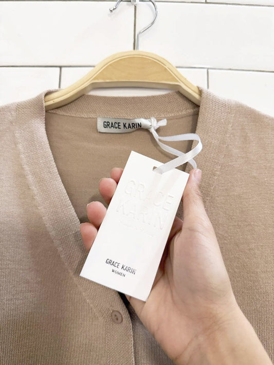 nwt grace karin full button knit cardigan - good market thrift store