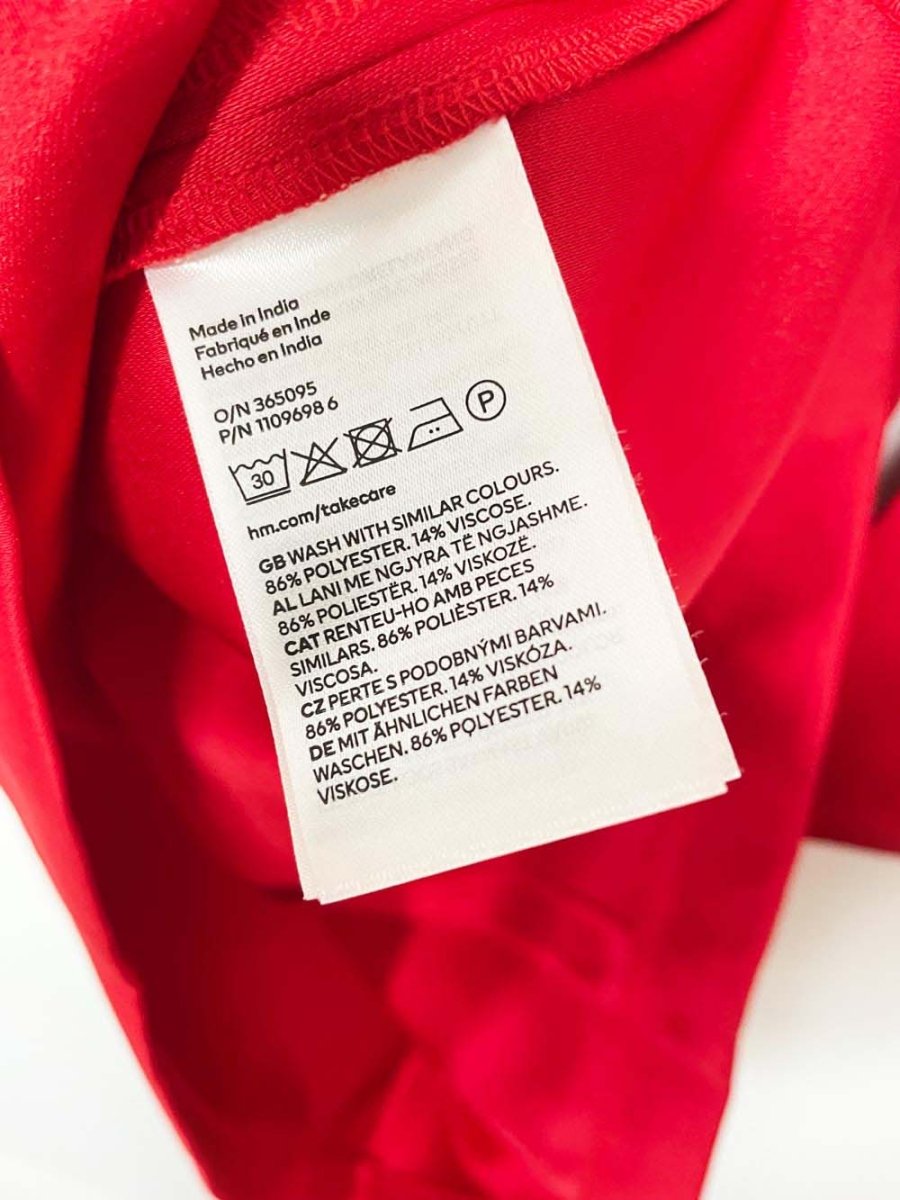 nwt h&m red satin long sleeve mini dress - good market thrift store