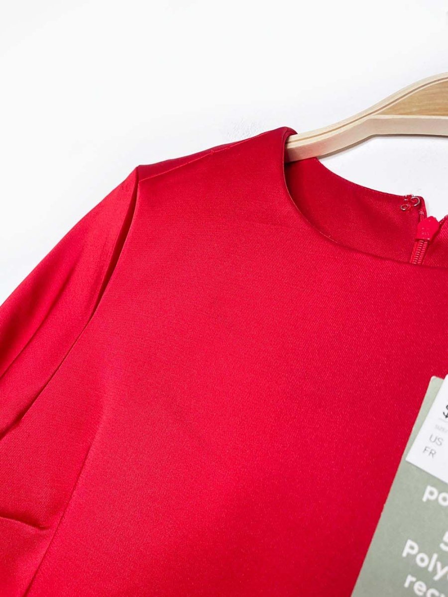 nwt h&m red satin long sleeve mini dress - good market thrift store