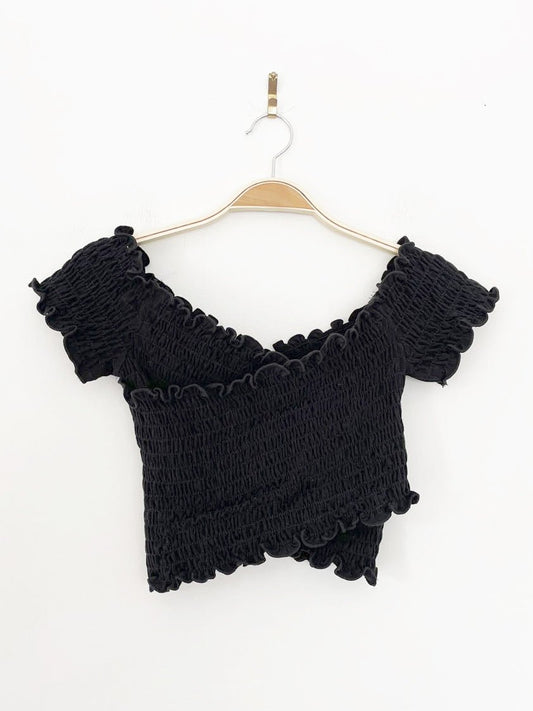 nwt intimately free people smock it to me off shoulder crop top - good market thrift store