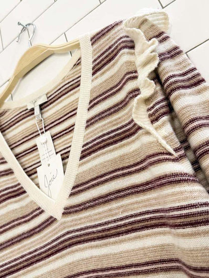 nwt joie wool - cashmere blend ruffle shoulder knit sweater - good market thrift store