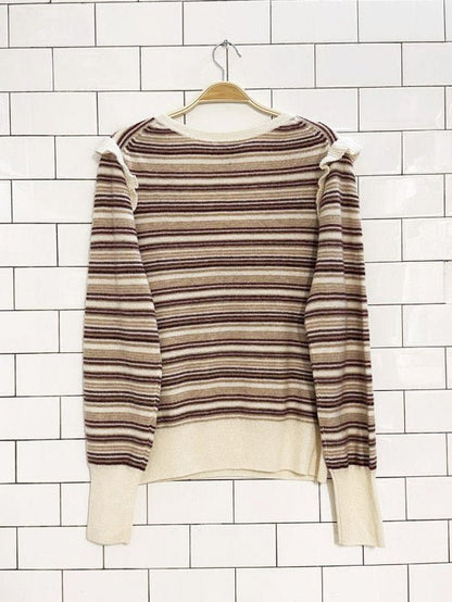 nwt joie wool - cashmere blend ruffle shoulder knit sweater - good market thrift store