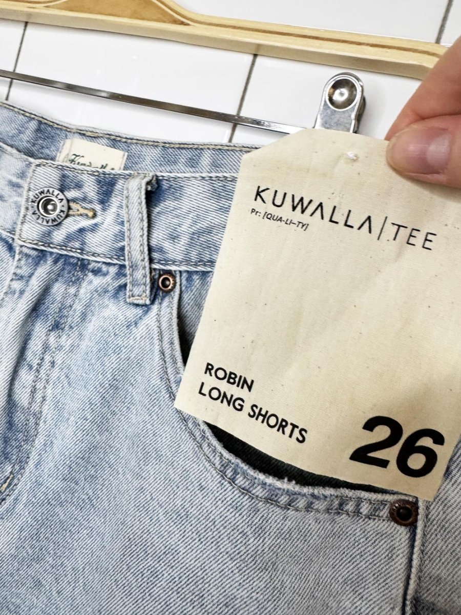 nwt kuwalla tee robin long denim shorts - good market thrift store
