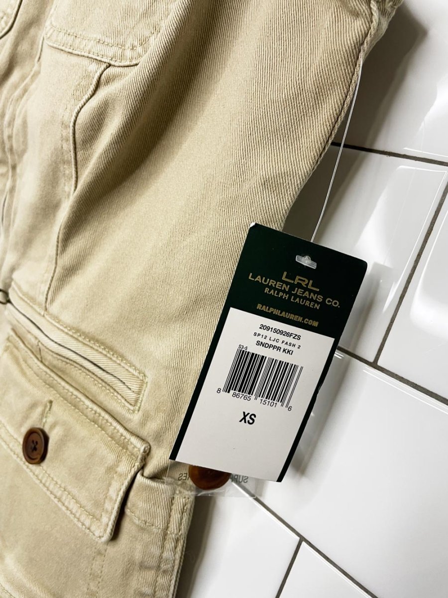 nwt lauren ralph lauren utility twill full zip belted vest - good market thrift store