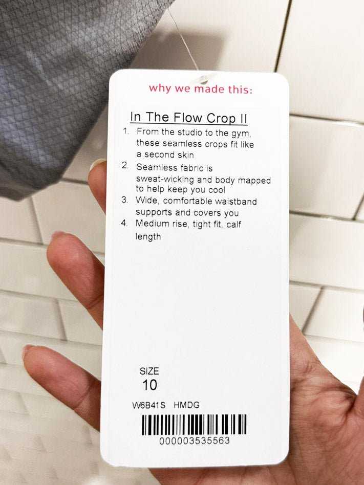 nwt lululemon in the flow crop II pants - good market thrift store