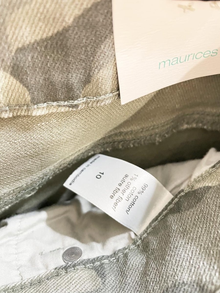 nwt maurices vintage camo high rise cut off shorts - good market thrift store