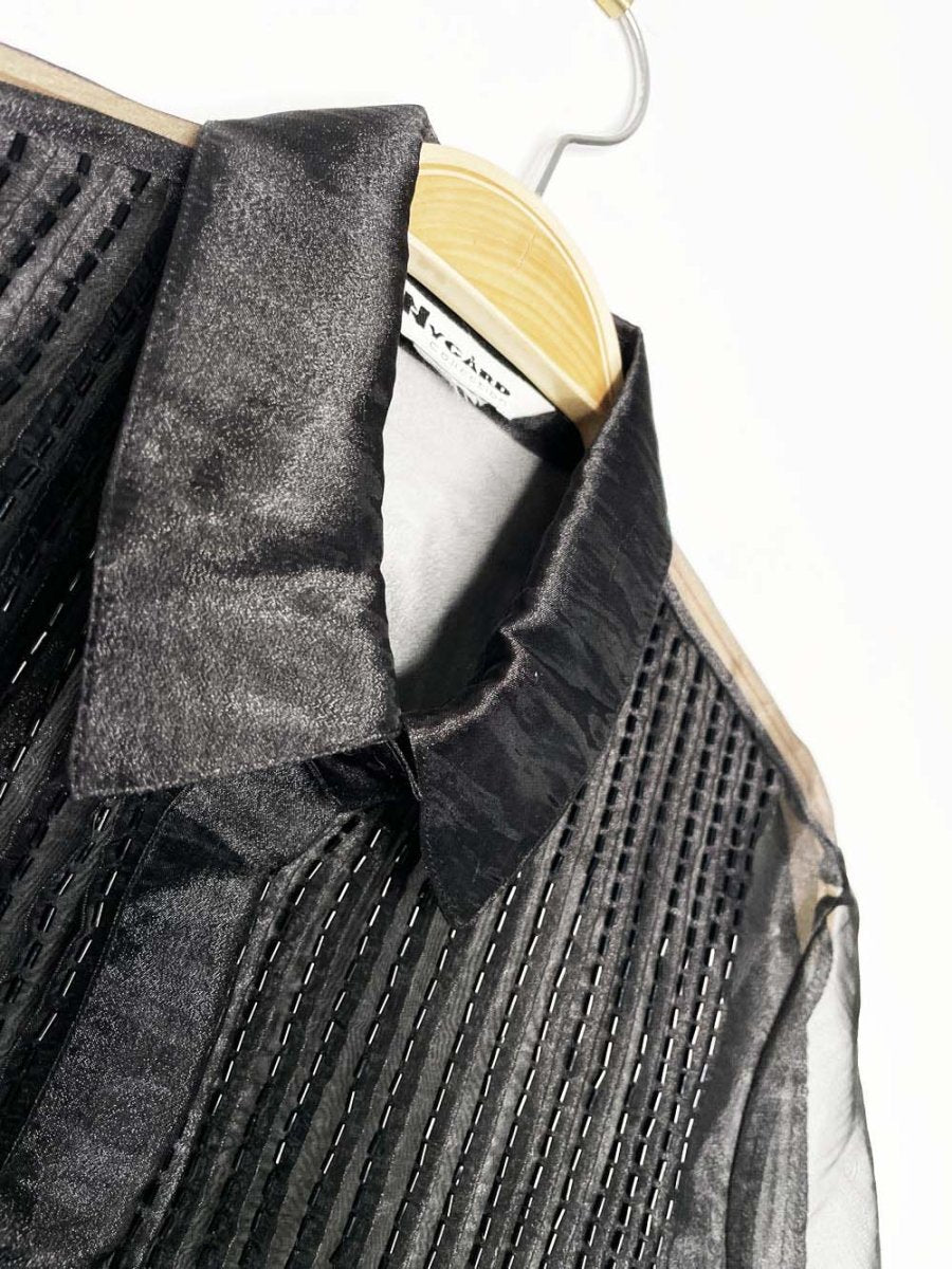 nwt nygard beaded salzburg tuxedo chiffon blouse - good market thrift store