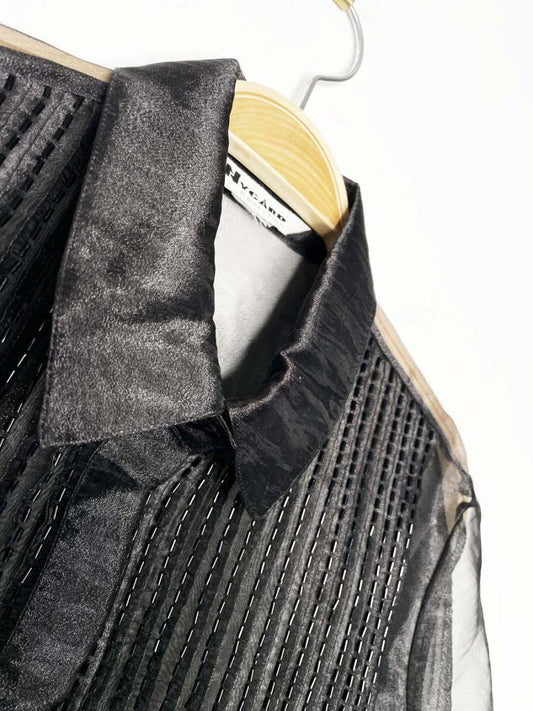 nwt nygard beaded salzburg tuxedo chiffon blouse - good market thrift store