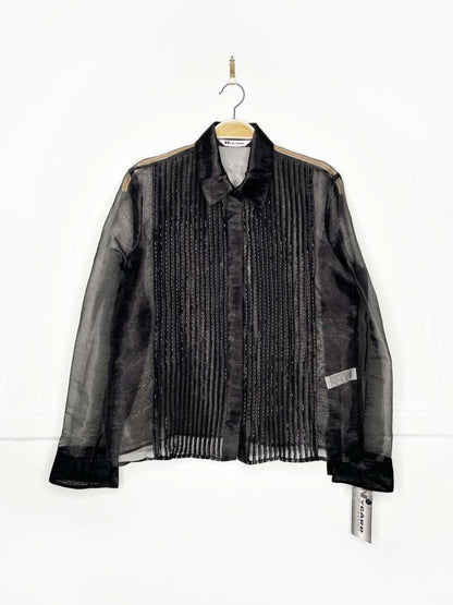 nwt nygard beaded salzburg tuxedo chiffon blouse - good market thrift store