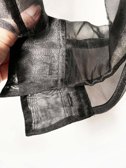 nwt nygard beaded salzburg tuxedo chiffon blouse - good market thrift store