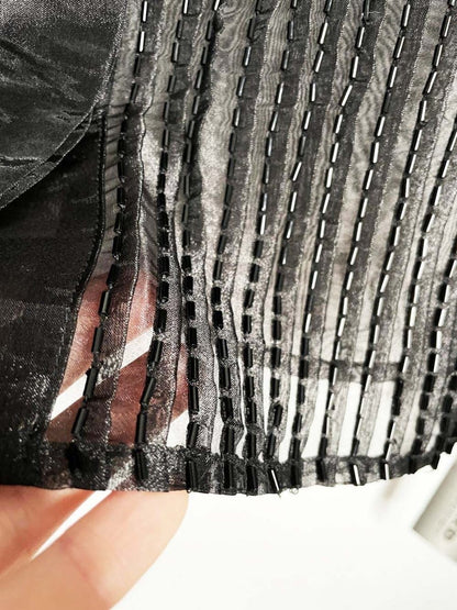 nwt nygard beaded salzburg tuxedo chiffon blouse - good market thrift store