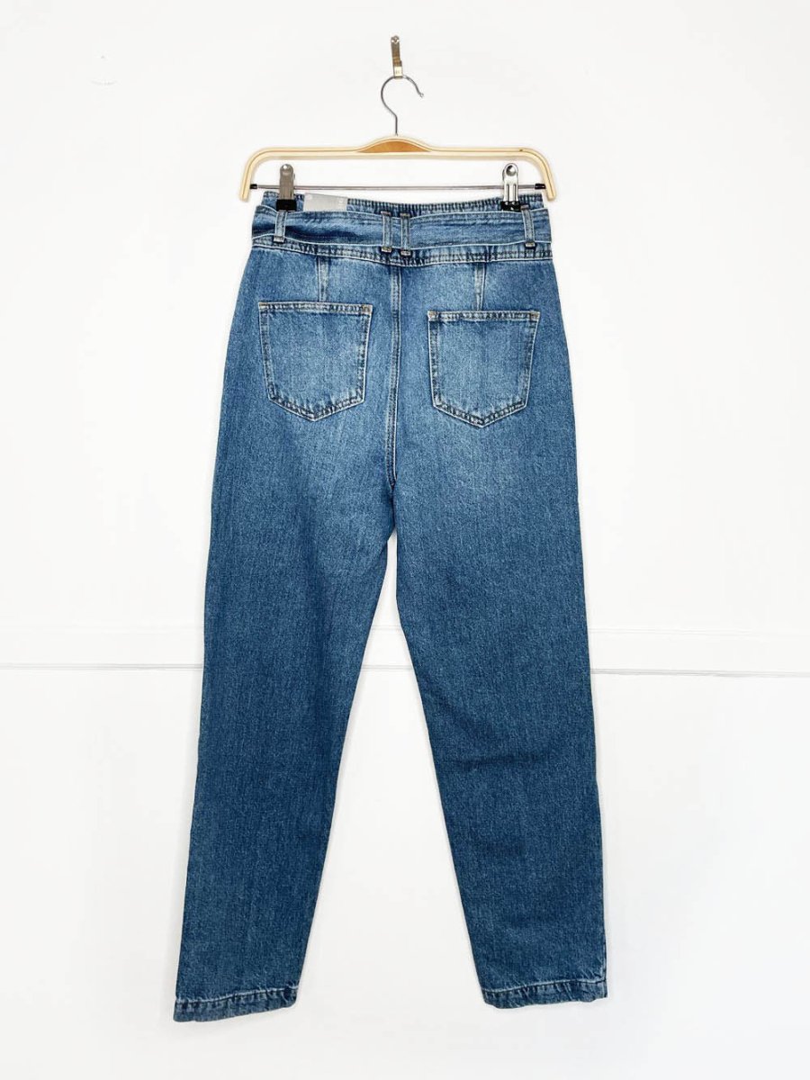 nwt oliver bonas belted high rise jeans - good market thrift store