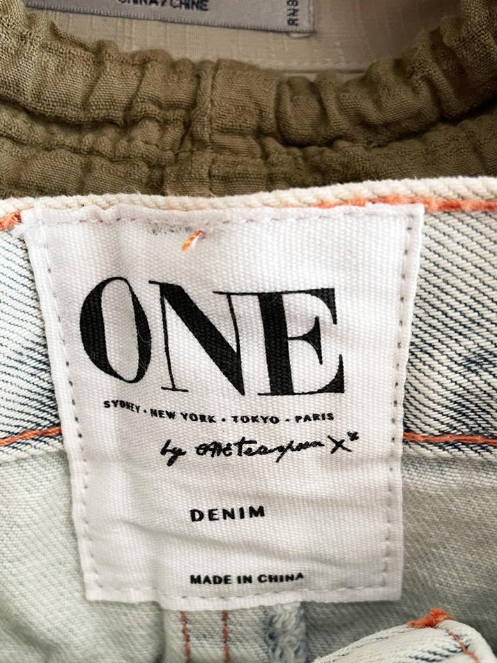nwt one teaspoon junkyard distressed denim mini skirt - good market thrift store