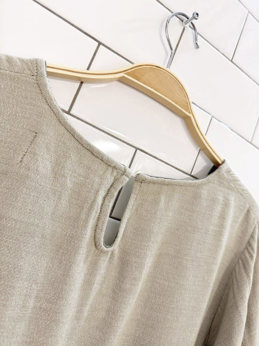 nwt pan linen - blend pleated sleeve midi dress | made in Portugal - good market thrift store