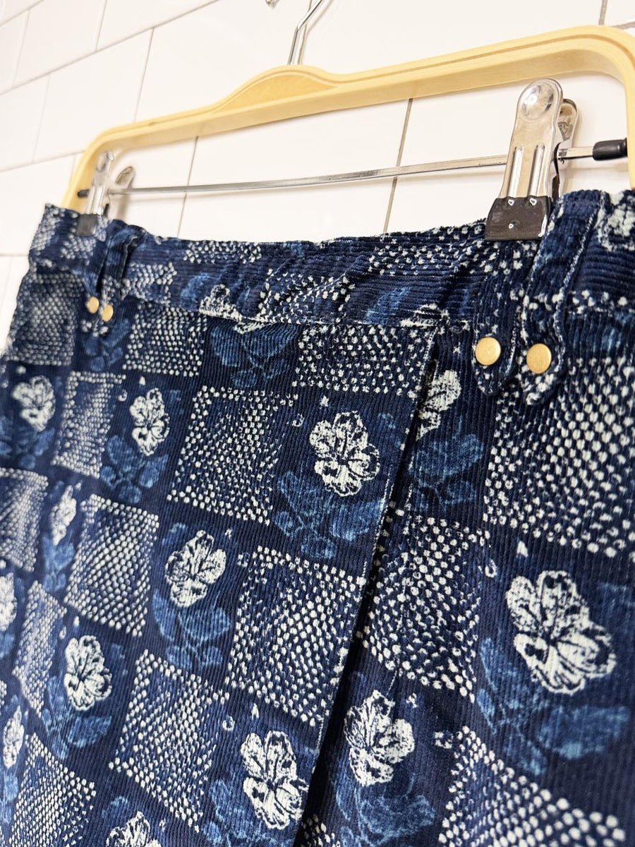 nwt pilcro floral check corduroy wrap mini skirt | anthropologie - good market thrift store