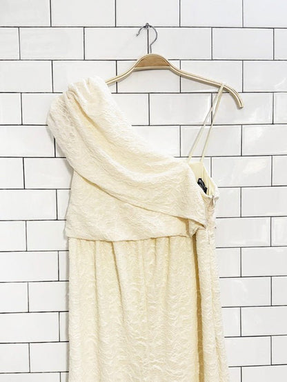 nwt pretty little thing draped one shoulder wide leg jumpsuit - good market thrift store