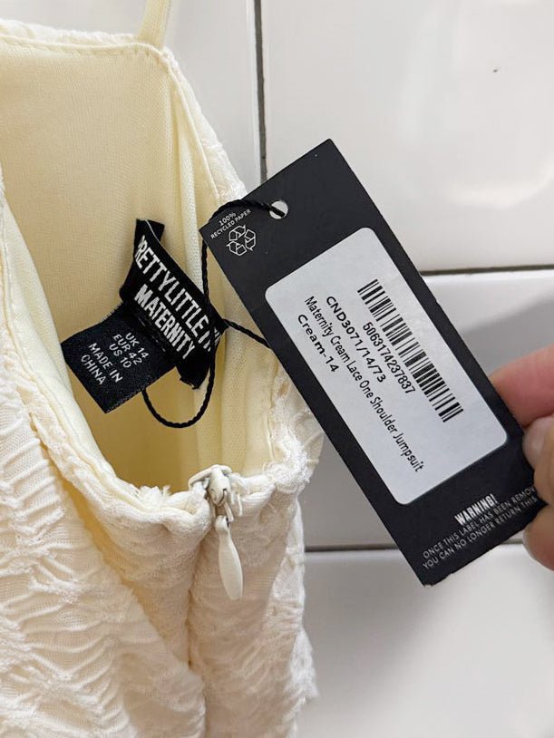 nwt pretty little thing draped one shoulder wide leg jumpsuit - good market thrift store